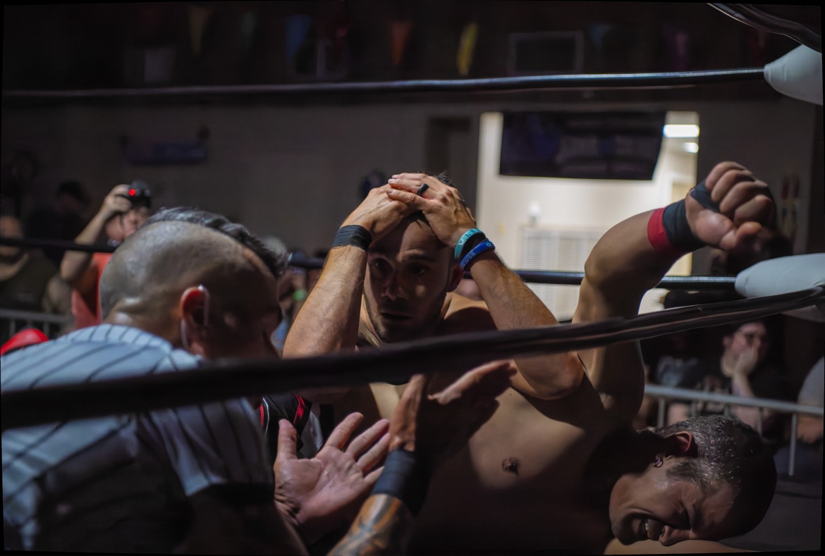 In-ring action during a match