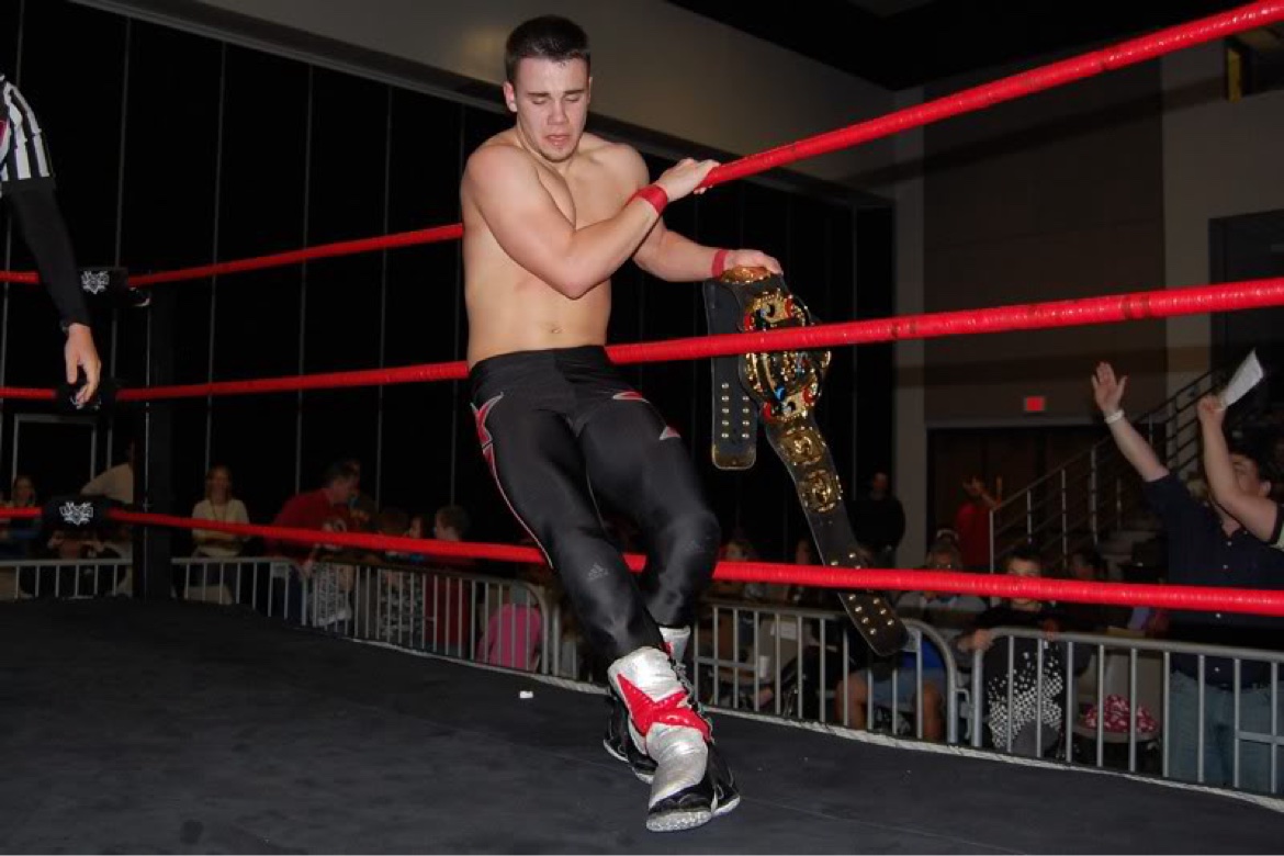 Leaning on the ring ropes